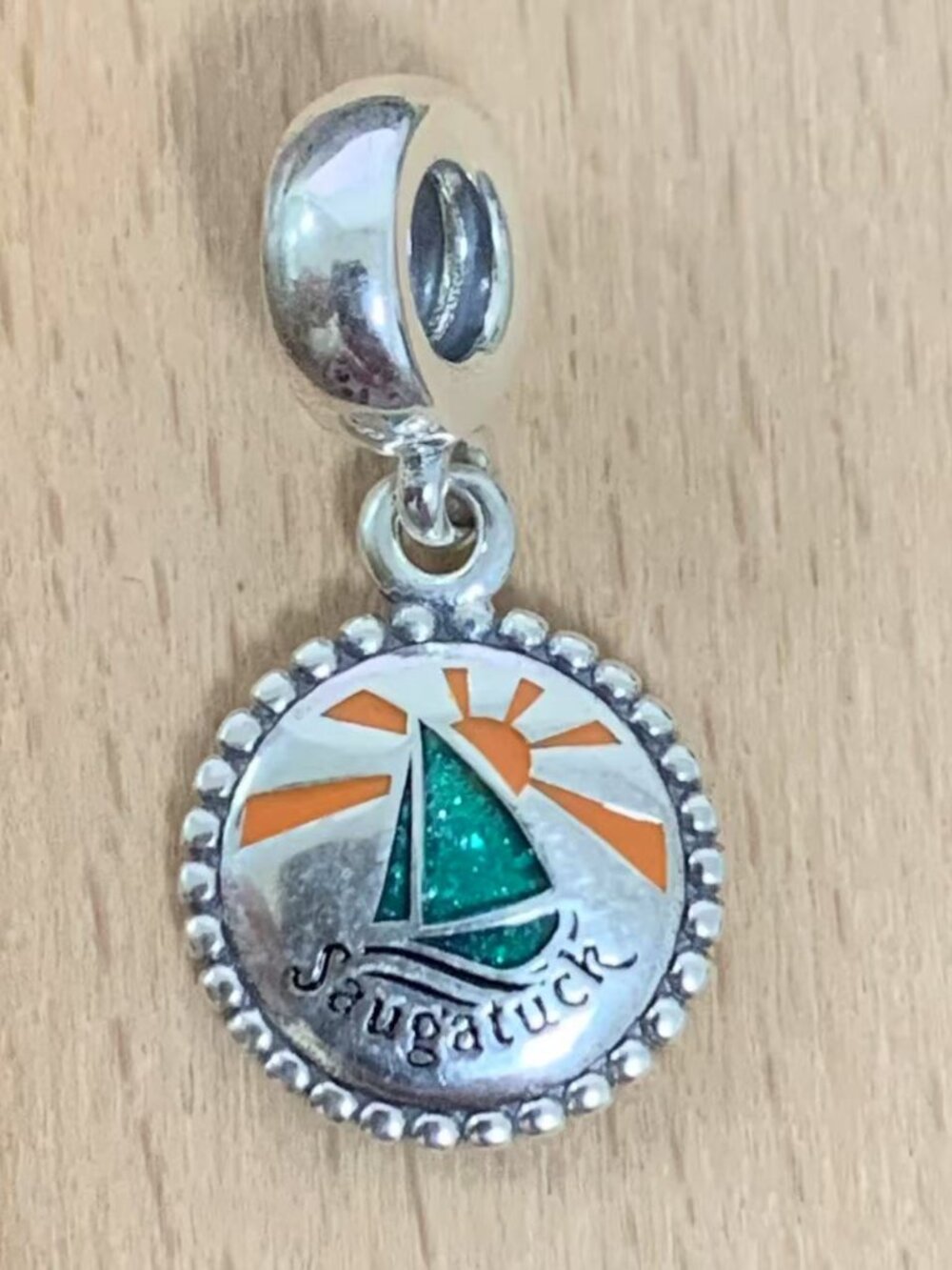 Pandora Saugatuck Michigan Exclusive Charm Pendant, S925 Silver Bracelets